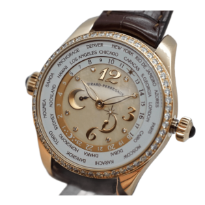 Đồng Hồ Girard Perregaux Classique Elegance World Time WW.TC Rose Gold on Strap with MOP Diamond Bezel 49860D52A761 KK7A