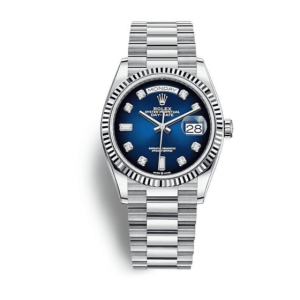 Rolex Daydate 36 128239-0023 Ombre Blue Dial