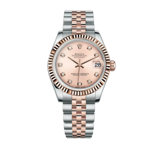 Rolex Lady Datejust 179171 Mặt Số Hồng Demi Hồng Cọc Số Kim Cương