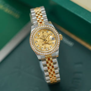 Alternative view of Đồng Hồ Rolex Lady-Datejust 26 179383 Mặt Số Họa Tiết Vân Đá Hoa Vàng Nạm Kim Cương